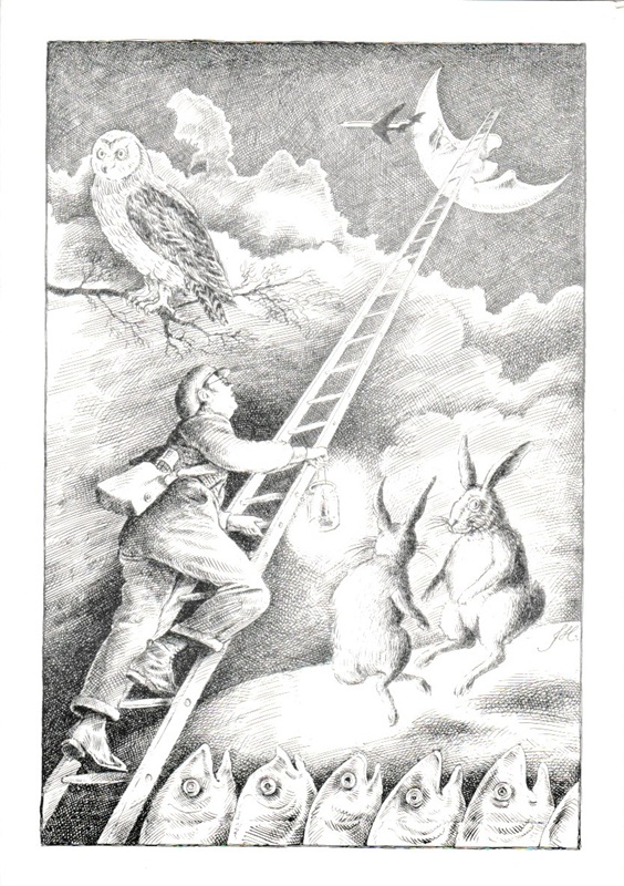 Card - Ladder to the Moon
