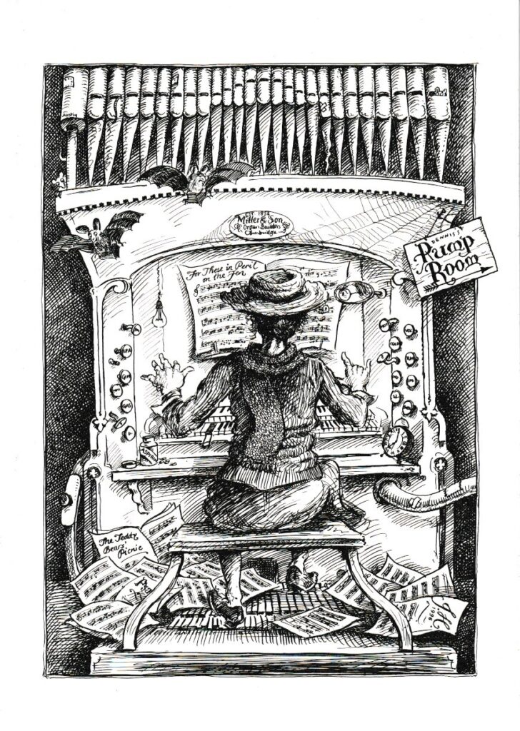 Card - Miss Edwards on the Organ